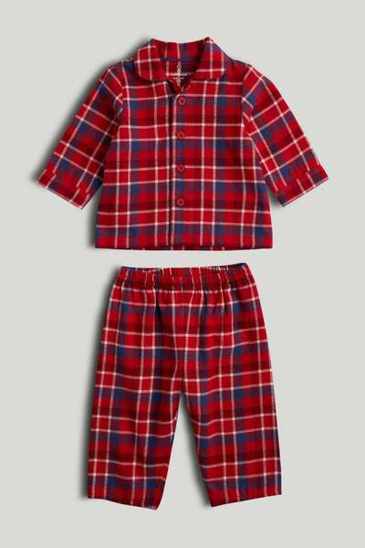 MOTHERCARE Red Check Cotton Baby Pyjamas
