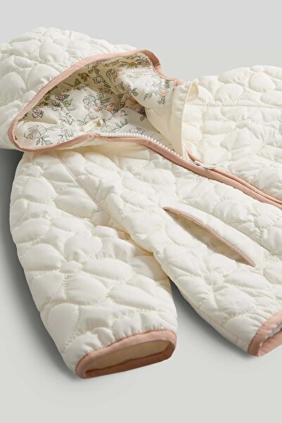 MOTHERCARE Cream Flower Quilted Jacket