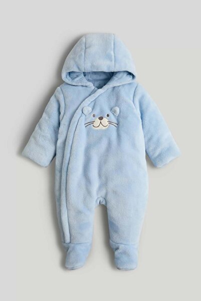 MOTHERCARE Blue Fluffy Pramsuit