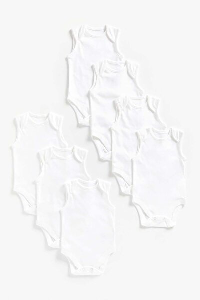 MOTHERCARE White Sleeveless Bodysuits - 7 Pack