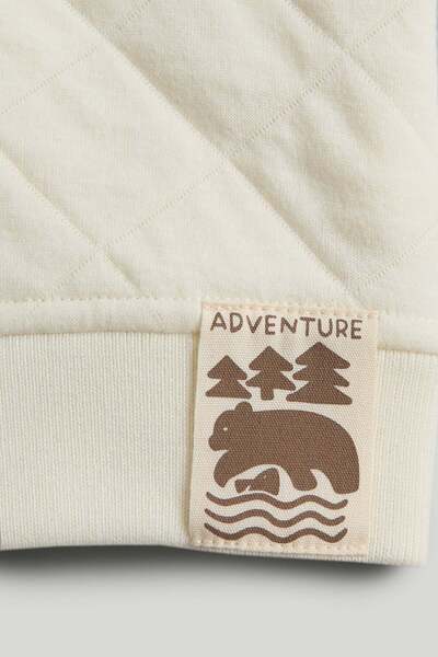 MOTHERCARE Cream Quilted Zip-Up Hoodie