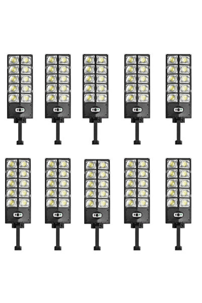 HOZRO Set of 10 HOZRO Solar Street Lights, 1000W, with IP65 Protection, 180° Rotation Angle, 4500 mA Battery