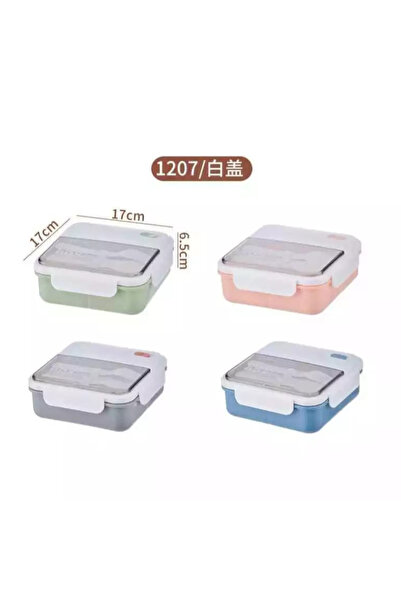 OEM 3-compartment children's lunch box with removable tray cutlery set
