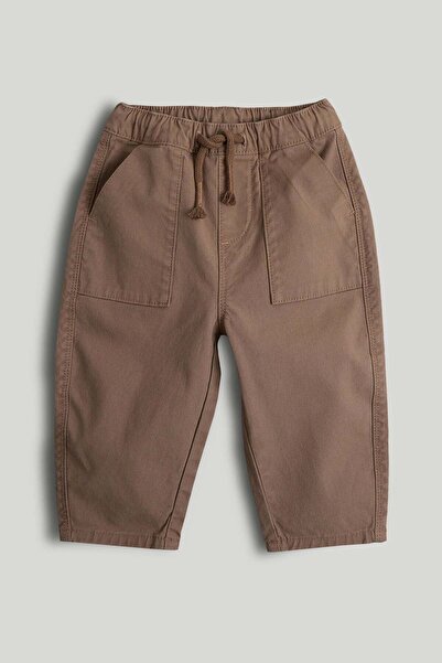 MOTHERCARE Tan Canvas Barrel-Leg Trousers