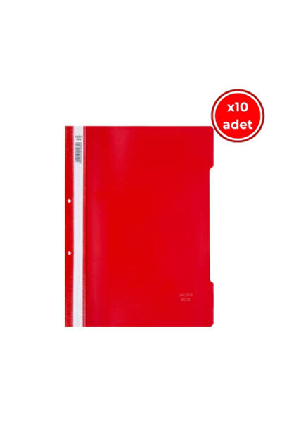 Noki Eco Telli Dosya, 10 Adet, 50'li Paket, A4, 2 Delikli, Kırmızı