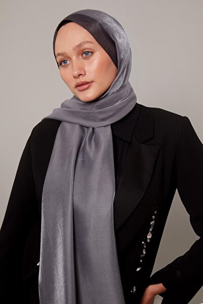 Levidor Antrasit Şerit Desen Kehribar Şal