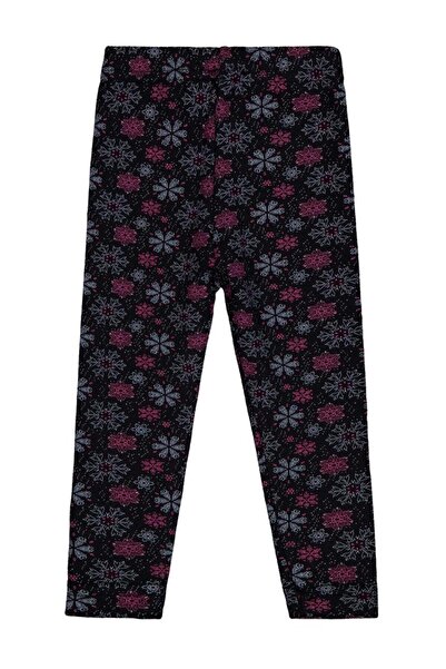 Civil Girls Snowflake Pattern 2-5 Years Old Leggings - Black 5-6 Years Old