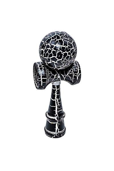 Robentoys Jucarie Kendama Profesionala din Lemn, Model Grafitt Crăpat