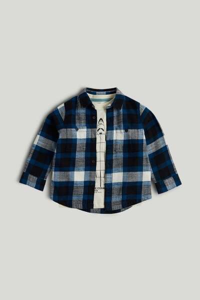 MOTHERCARE Checked Shirt and T-Shirt Set