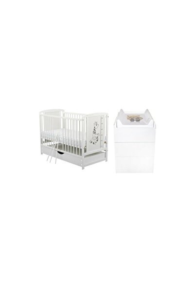 Babyneeds Set mobilier pentru copii, BabyNeeds: Patut cu sertar din lemn de p...