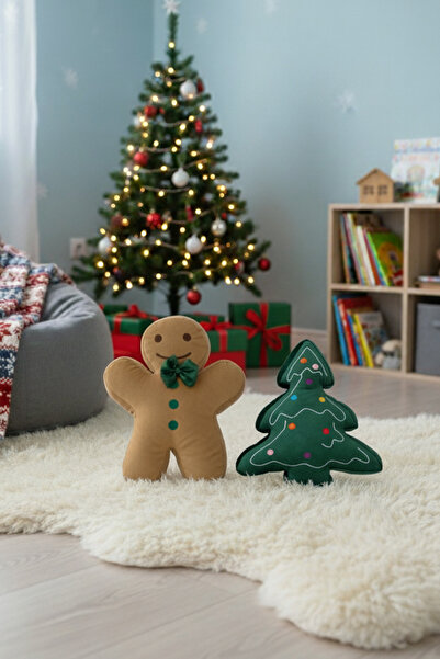 ROZİTOYS مجموعة من قطعتين من القطيفة - وسادة لعبة مزخرفة على شكل رجل البسكويت...