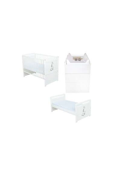 Babyneeds Set mobilier pentru copii, BabyNeeds: Patut multifunctional din lem...