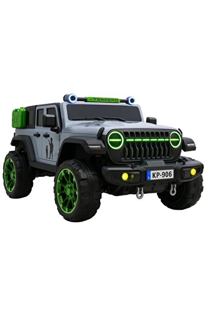 Timebox Electric Kids Car, Jeep Wrangler Style 4x4 w/ Parental Remote, EVA Wheels, Suspension, Black/Green