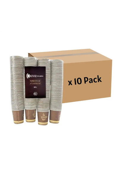 Kovar Disposable Coffee Printed 6 oz Bulk Paper Cups 200pcs- 10 Pack (Please Note That Delivery Will