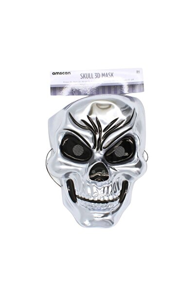 AMSCAN Mască de Halloween, Amscan, model metalic cu craniu, mărime universală