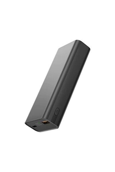 Voltres External Battery 10000mAh, 45W Charging Power, 1x USB-C & 1x USB-A, Trickle Mode, Compact, Black