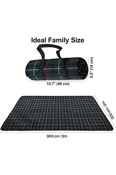 Generic Outdoor Camping Picnic Mat 2 x 3m, Blanket for Camping, Park, Beach, Grass (Dark Green)