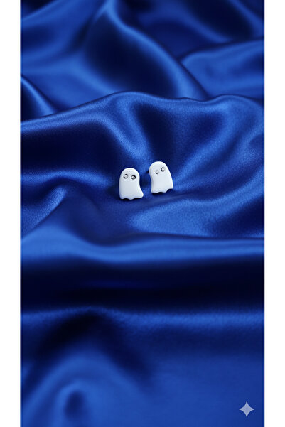 Lu Atelier Mini Boo Handmade Polymer Clay Earrings – Minimal Ghost Design – Non-Allergenic Steel