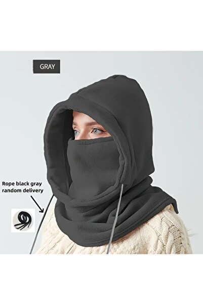 GlassySKY With Neck Collar Face Mask Lace up Closure Windproof Fleece Hat Winter Ski Snow Outdoor