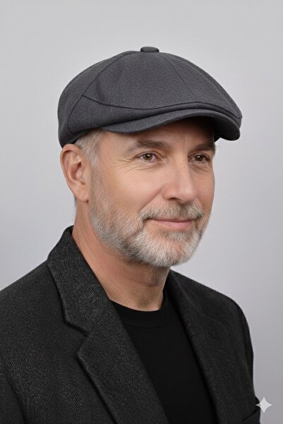 mercantoptan Düğmeli Klasik Kasket Kışlık Bosa Kumaş Şapka