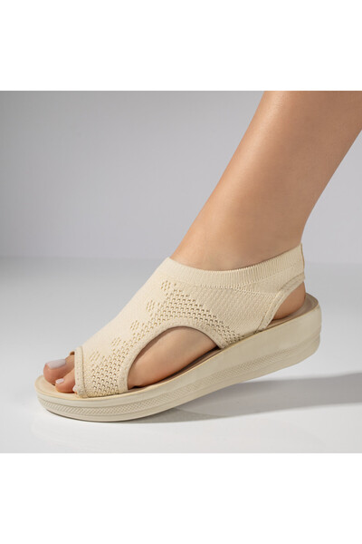 BMoD Sandale bej din material textil pentru femei MOD11519