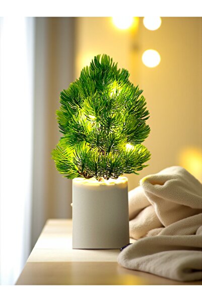 HEDİYE FİKRİ Çam Ağacı Yılbaşı Ağacı Tasarımlı Gece Lambası 27 cm x 7,5 cm