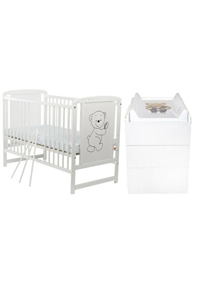 Babyneeds Set mobilier pentru copii, BabyNeeds: Patut din lemn de pin si MDF,...