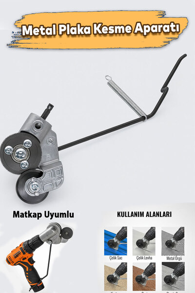 Badem10 Metal Plaka Sac Kesme Aparatı Matkap Ucuna Takılabilir Endüstriyel Gü...