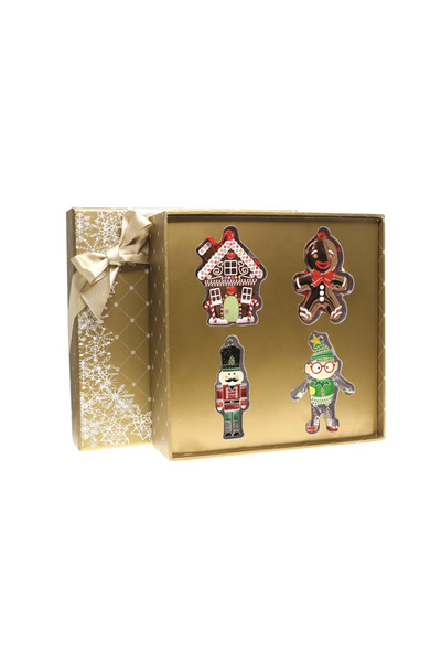 Gift Design Σετ δώρου - 4 μεταλλικά χριστουγεννιάτικα στολίδια