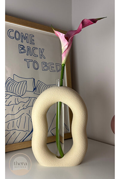 Thera Bottega OVAL Dekoratif Cam Tüplü Plastik Vazo (20cm) / BİTKİ DAHİL DEĞİLDİR