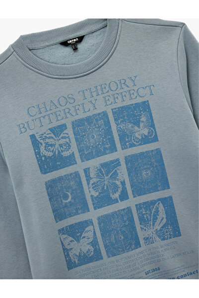 Koton Світшот з довгими рукавами, коміром-стійкою та принтом