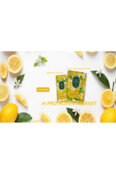 Eyüp Sabri Tuncer Classic Lemon Wet Wipes Series, Towel Wipes 50 Pieces, Small Size 150 Pieces