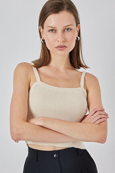 Hiccup BDART Квадратний комір Рібана В'язаний кроп-топ