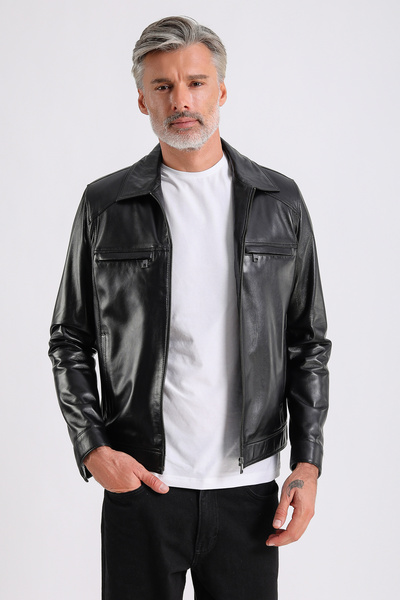 MQ Leather Maroquın Leather Virgina Men's Leather Coat