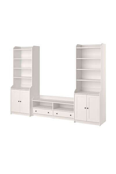 hobiurun Tv ünitesi, beyaz, 277x46x199 cm, 2 yüksek dolaplı