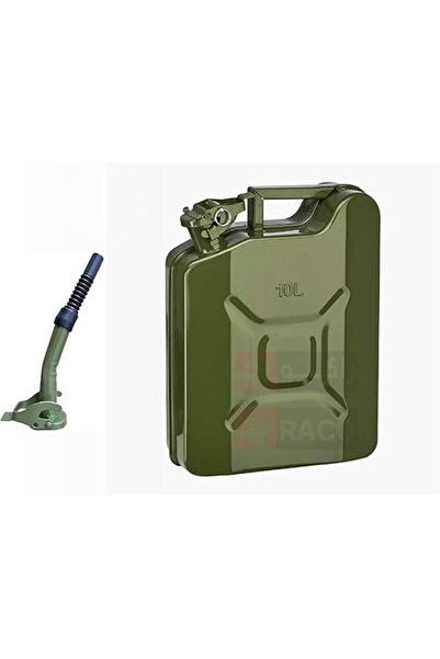 Raco علبة معدنية للبنزين/الديزل/الماء مزودة بفوهة معدنية مرنة، لون أخضر، صنع في تايوان