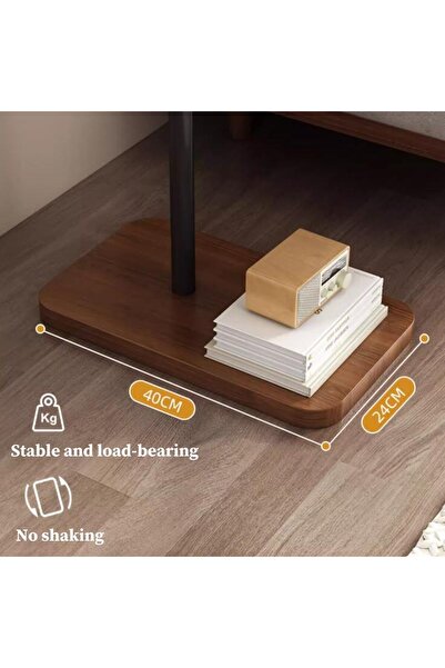 Yelajoy Coffee Table Adjustable Height, 46×30×60-90 cm,Sofa Side Table, Tray End Table,Lip Around