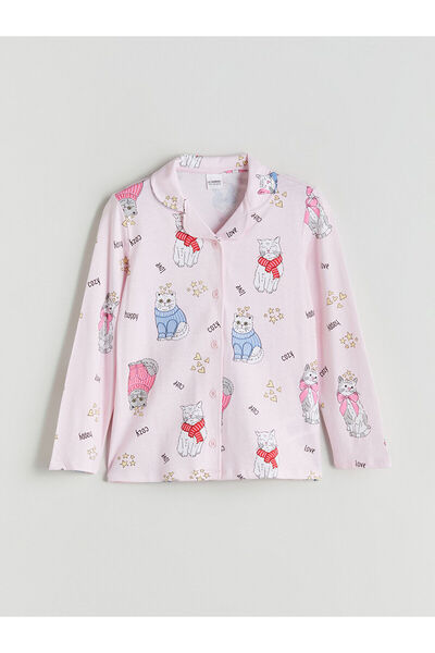 LC Waikiki Σετ πιτζάμες για κορίτσια με γιακά πουκάμισο (W5)