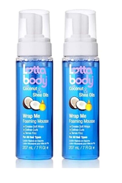 Lottabody Coconut Oil & Shea Wrap Me Foaming Curl Mousse, 7 Fl Oz (Pack of 2)