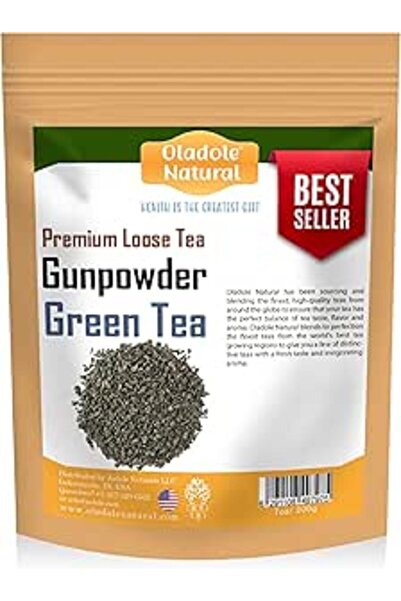 Oladole Natural شاي البارود الأخضر، أوراق سائبة، 200 غرام