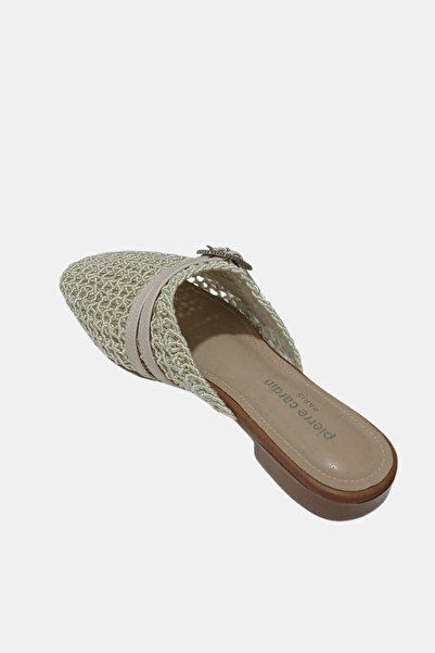 Pierre Cardin Жіночі щоденні капці з закритим носком, плетені з прозорої сітки, з вишуканими камінцями