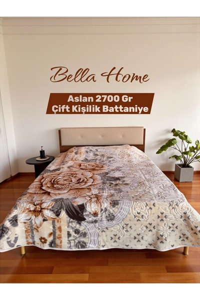 Bella Home Aslan 2700g двойно релефно одеяло - 220x240 cm - бежова PVC чанта