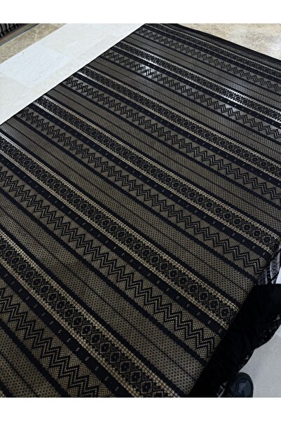 METERİAL Black Geometric Patterned Striped Lace Fabric – 140 cm Width |   Dressmaking – a Piped K – Tulle Fabric