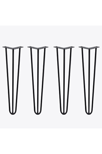 Badem10 Martı Black Metal Table Dresuar Coffee Table Leg 71 cm Set of 4 Durable Furniture Support Leg Riser