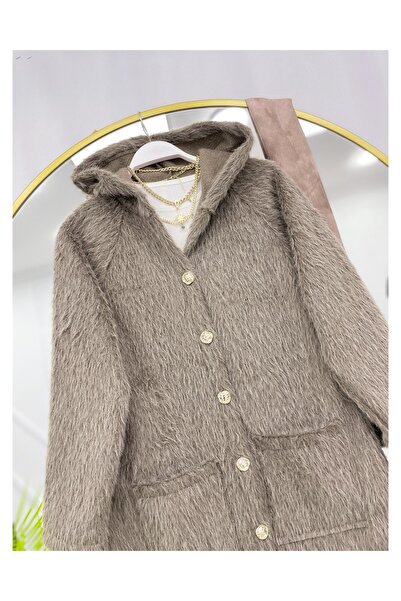 YEDİLALE Buttoned Hooded Fur Jacket