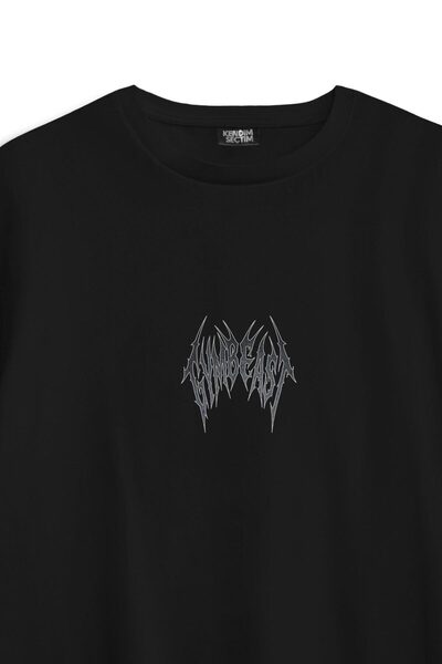 Kendim Seçtim Gym Gothic Typo GymBeast Sports Fitness Beast με τύπωμα oversized T-shirt Gothic Font Μαύρο μπλουζάκι