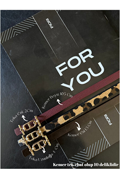 Fiori 3'lü Gold Tokalı İnce Kemer, Pantolon Kemeri, Gömlek Kemeri, Ceket Kemeri