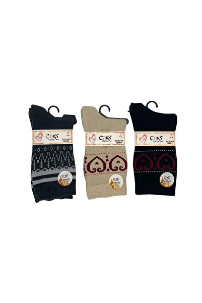 MYS GRUP TEKSTİL 3 قطع من الجوارب الحرارية الشتوية عالية الجودة ذات الملمس ال...