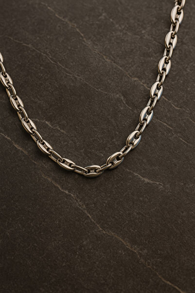 OSMANLI GÜMÜŞ Men's Steel Necklace - Thick Sailor Chain Model Shiny Lifetime Stainless Steel Non-Tarnish Resistant Design