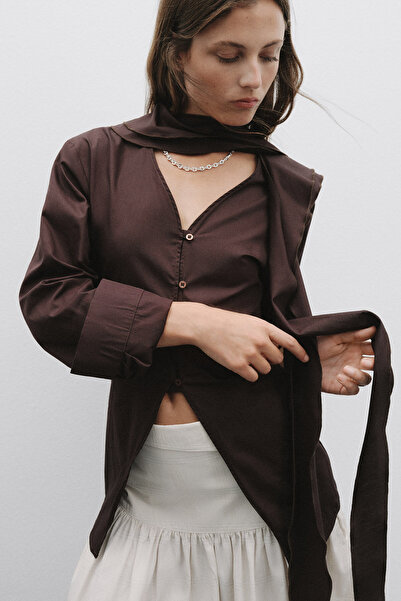 Pilea Frida Shawl Detailed Shirt